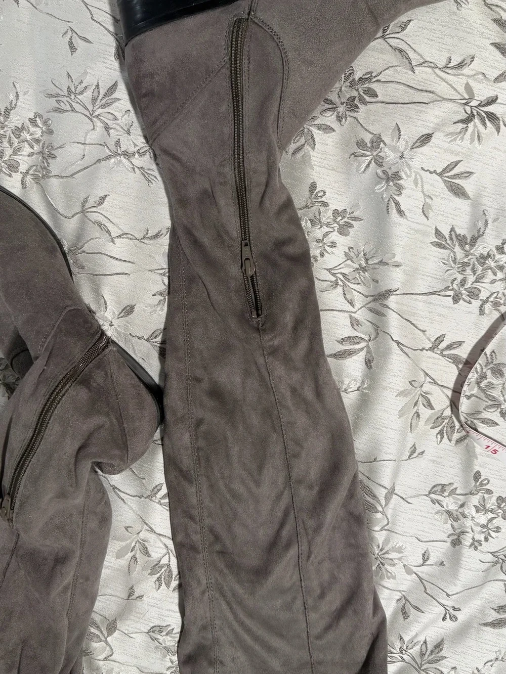 Aldo Over-the-Knee Suede Boots in Gray